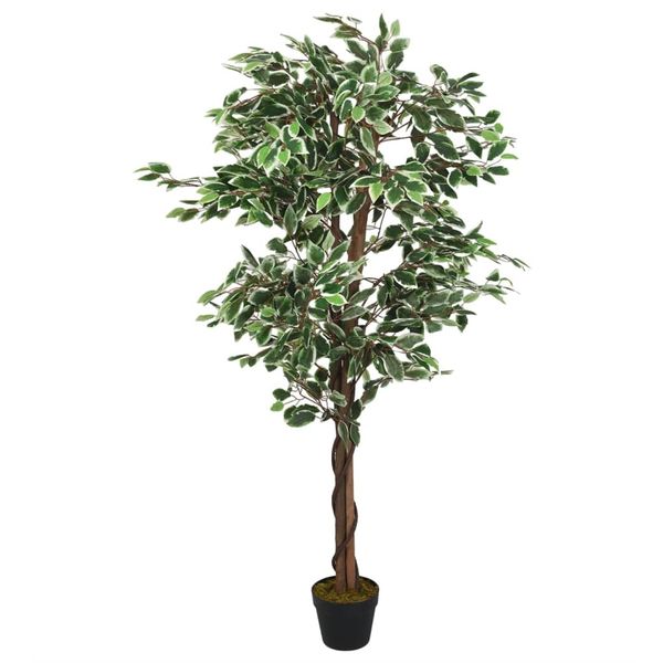 vidaXL Umelý fikusový strom 630 listov 120 cm zelený
