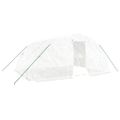 vidaXL Skleník s oceľovým rámom biely 20 m² 5x4x2,3 m