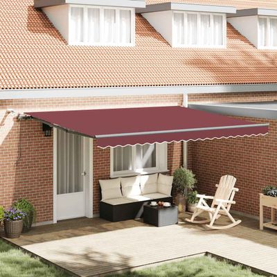 vidaXL Automaticky zaťahovacia markíza s LED hnedá 450x300 cm