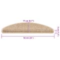 vidaXL Schodové rohože 15 ks 56x17x3 cm svetlobéžové polkruhové