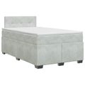 vidaXL Posteľ boxspring s matracom Svetlosivá 120 x 190 cm Zamat
