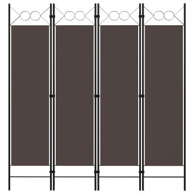 vidaXL Paraván so 4 panelmi, hnedý 160x180 cm