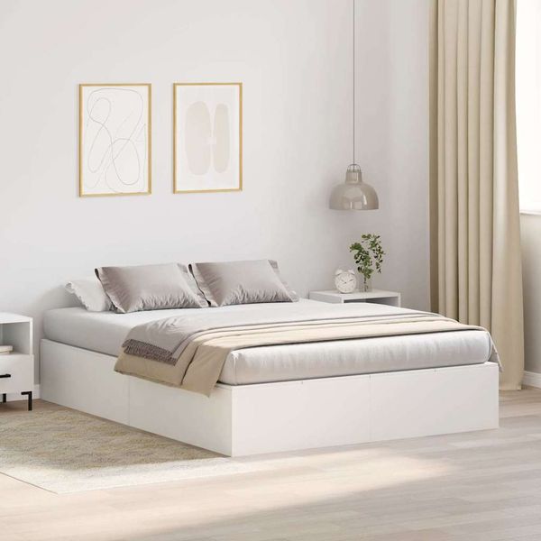 vidaXL Rám postele s úložným prostorem s úložiskom Biela 140 x 200 cm