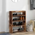 vidaXL Regál na topánky staré drevo 60x25x81 cm spracované drevo