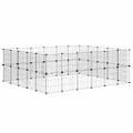 vidaXL 44-panelová klietka pre domáce zvieratá s dvierkami čierna 210x175x70 cm oceľová