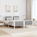 vidaXL Rám postele Biela a svetlosivá 160 x 200 cm Borovicový masív