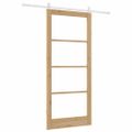 vidaXL Posuvné dvere 93 x 211 cm Masívne borovicové drevo a sklo