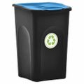 vidaXL Odpadkový kôš s vyklápacím vekom 50 l, čierno modrý