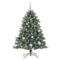 vidaXL Umelý vianočný stromček Zelená 150 cm PVC, plast a oceľ