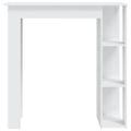 vidaXL Barový stôl+polica lesklý biely 102x50x103,5cm kompozitné drevo