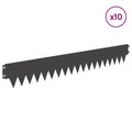 vidaXL Obrubník trávnika 10 ks 103 x 15 cm Oceľ Čierna