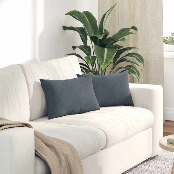 vidaXL Vankúše na pohovku 2 pcs Tmavo šedá 50 x 30 cm
