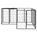 vidaXL Ohrádka pre psov 14 panelov čierna 50x100 cm práškovaná oceľ