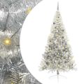 vidaXL Umelý predsvietený vianočný stromček Strieborná 240 cm PET