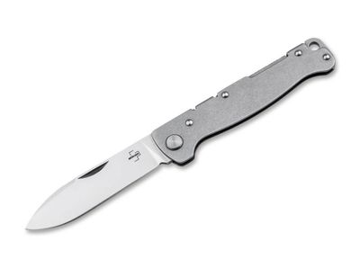 Böker Plus 01BO865 ATLAS DROP POINT vreckový nôž 7,1 cm, Satin, oceľ Stonewash