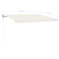 vidaXL Automatická markíza, LED a senzor vetra 400x300 cm, krémová