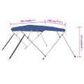 vidaXL Strieška Bimini so 4 oblúkmi, modrá 243x196x137 cm