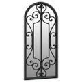 vidaXL Záhradné zrkadlo čierne 100x45 cm exteriérové železo