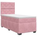 vidaXL Posteľ boxspring s matracom Ružová 90 x 190 cm Zamat