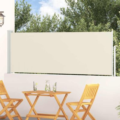 vidaXL Zaťahovacia bočná markíza na terasu 100x314 cm, krémová