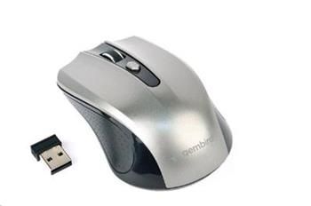GEMBIRD Myš MUSW-4B-04-BG, černo-šedá, bezdrôtová, USB nano prijímač