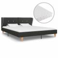 vidaXL Posteľ s matracom tmavosivá 160x200 cm jutová
