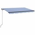vidaXL Ručne zaťahovacia markíza 450x350 cm modrá a biela