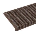 vidaXL Samolepiace schodové rohože 15 ks 65 x 21 x 4 cm Non-Slip Hnedá
