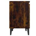 vidaXL Nočný stolík s kovovými nohami dymový dub 40x30x50 cm