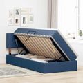 vidaXL LED úložná posteľ s matracom Modrá 90 x 190 cm Látka