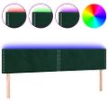 vidaXL Čelo postele s LED tmavozelené 160x5x78/88 cm zamat