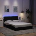 vidaXL Rám postele s LED bez matraca čierna 140x190 cm látka