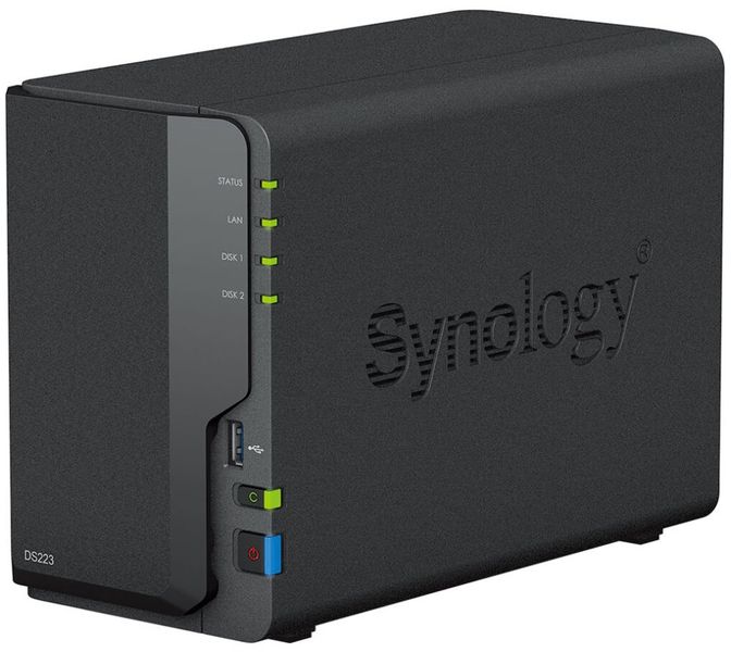 Synology DS223 DiskStation Sieťové úložisko NAS, 2x 2,5"/3,5" SATA, quad core 1,7GHz, 2GB DDR4, 1x GbE LAN, 3x USB 3.0