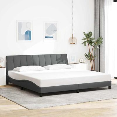vidaXL Rám postele bez matraca Hanko tmavosivá 200x200 cm látka