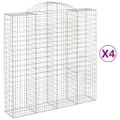 vidaXL Oblúkový gabionový kôš 4 ks 200x50x200/220cm pozinkované železo