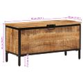 vidaXL Úložný box 82x30x43 cm masívny surový mangovník