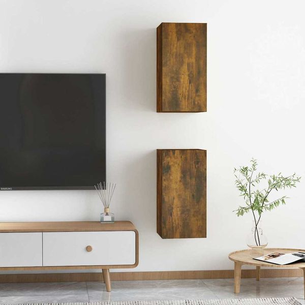 vidaXL TV skrinky 2 ks dymový dub 30,5x30x60 cm spracované drevo