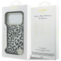Guess Leopard Glitter MagSafe puzdro pre iPhone 17 Pro čierne