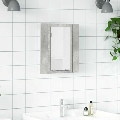 vidaXL LED kúpeľňová zrkadlová skrinka betónová sivá 40x12x45 cm akryl