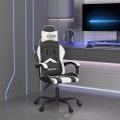 vidaXL Herná stolička čierna a biela umelá koža