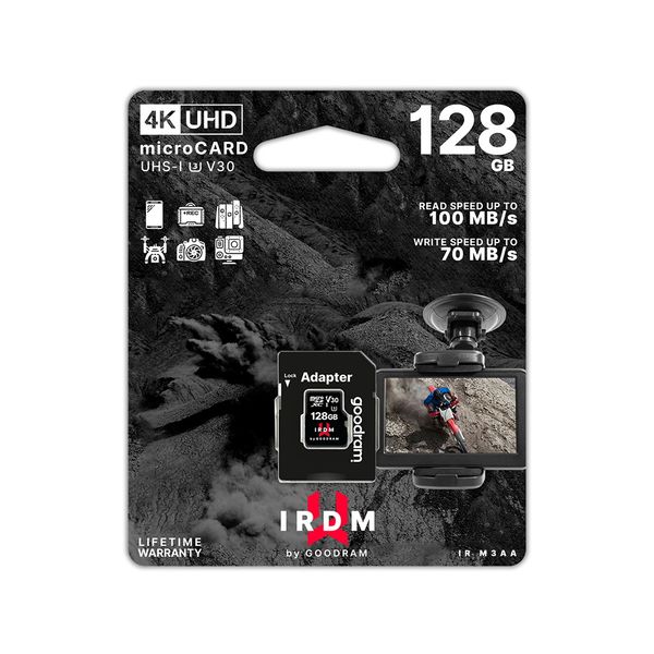 Pamäťová karta GoodRam IRDM 128GB microSD UHS-I U3 V30 s adaptérom