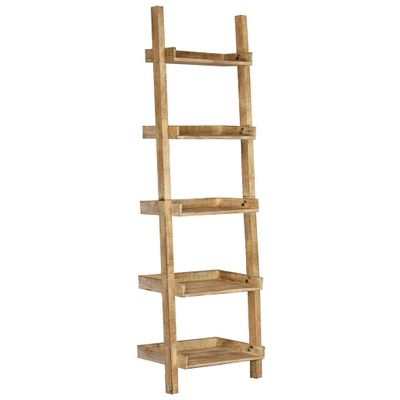 vidaXL Rebríková polica z mangovníkového dreva hnedá 75x37x205 cm