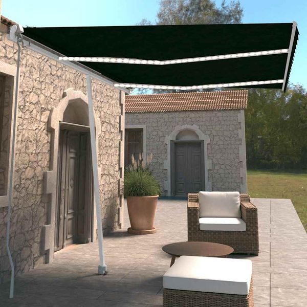 vidaXL Ručne zaťahovacia markíza s LED antracitová 350x250 cm