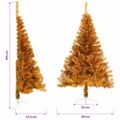 vidaXL Umelý polovičný vianočný stromček+stojan, zlatý 150 cm, PET