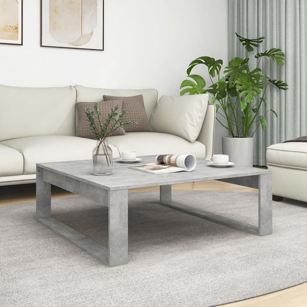 vidaXL Konferenčný stolík, betónovo sivý 100x100x35cm kompozitné drevo