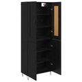 vidaXL Highboard Čierny dub 69,5 x 34 x 180 cm Kompozitné drevo