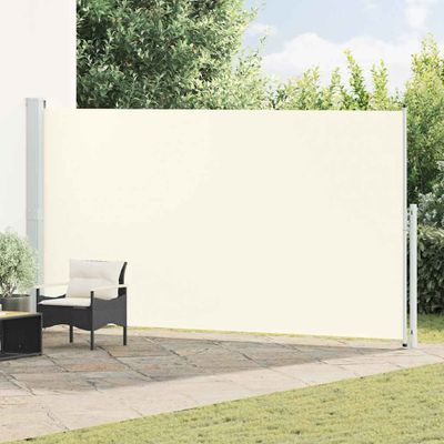 vidaXL Zaťahovacia bočná markíza na terasu 200x514 cm krémová