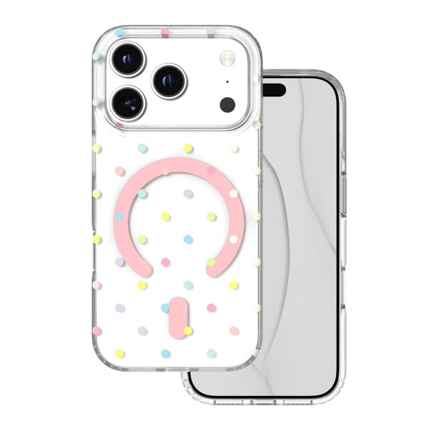 Magnetický obal Bubble Dots Mag pre iPhone 17 Pro 6,3" / 18 Pro 6,3" biely
