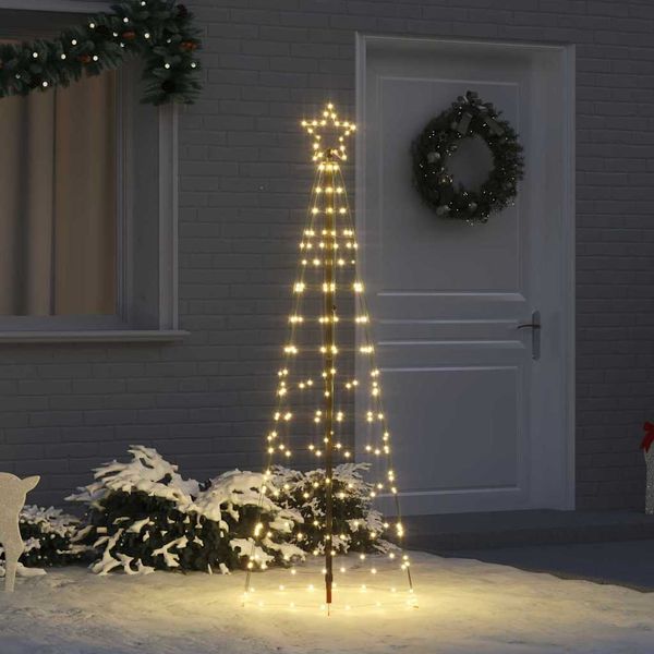 vidaXL LED Vianočný stromček so zemnými kolíkmi Teplá biela 250 cm