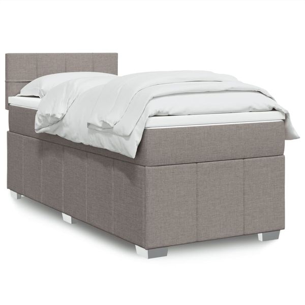 vidaXL Posteľný rám boxsping s matracom sivohnedý 80x200 cm látka